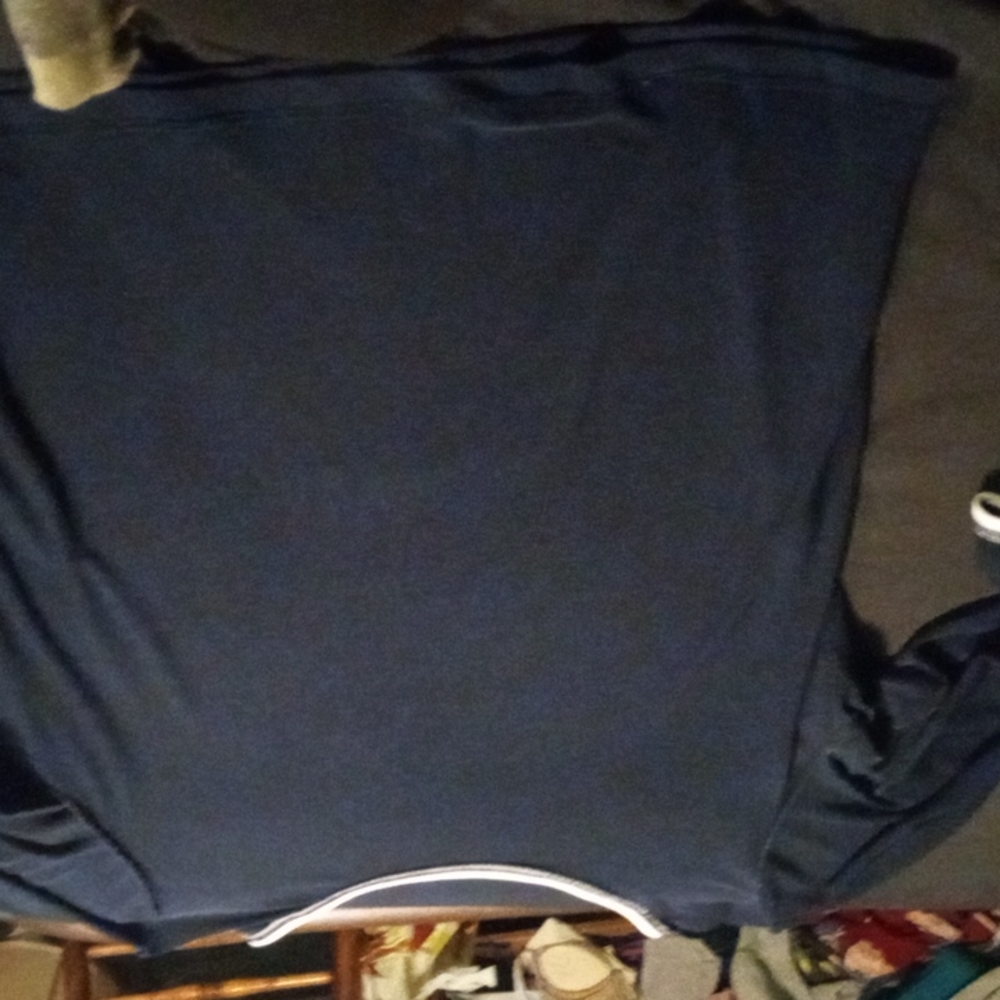 Blue and white athletic soft shirt